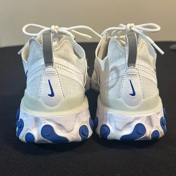 2019 Nike React Element 55 Running Shoes (White/ Royal Blue) Size 11 - Picture 3 of 6